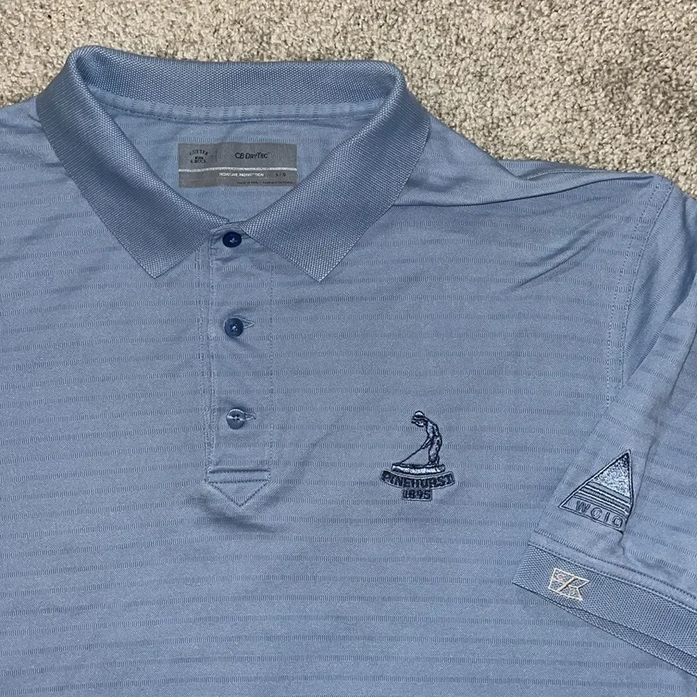 cutter & Buck Carolina blue Pinehurst Putter Boy Golf Polo shirt L men’s worn